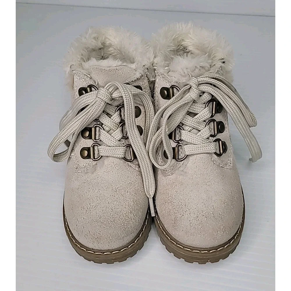 Polo Ralph Lauren Burnley Fleece Lined‎ Toddler Size 9 Lace Up Boot Tan Suede